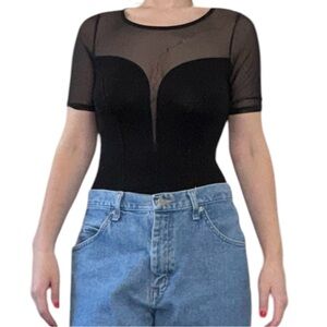 ASOS Black Sheer Mesh Top